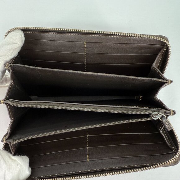 Gucci Monogram Zip Around Sherry Line Bow Accent Wallet - Picture 8 of 8